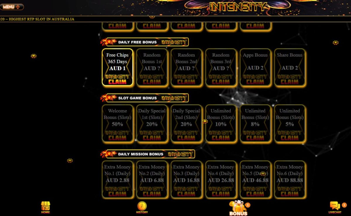Intensity Casino Bonuses | Welcome Offer & Daily Rebate AU image 2